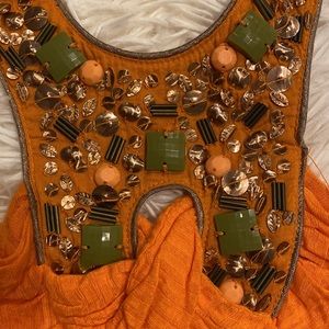 FREE PEOPLE Super unique/rare women blouse with stone and rhinestones size S